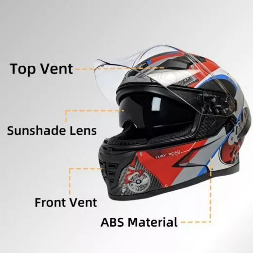 Por que o desempenho de segurança do capacete completo para motocicleta é melhor do que outros tipos de capacete？