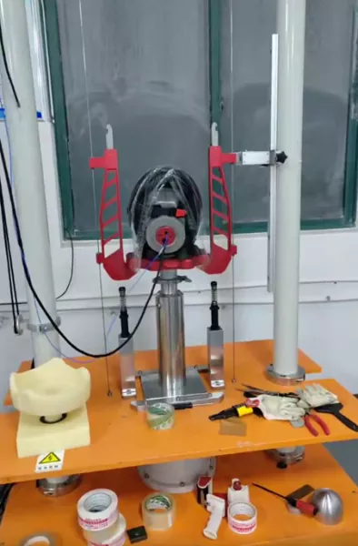 Motorcycle helmet shell impact resistance testing